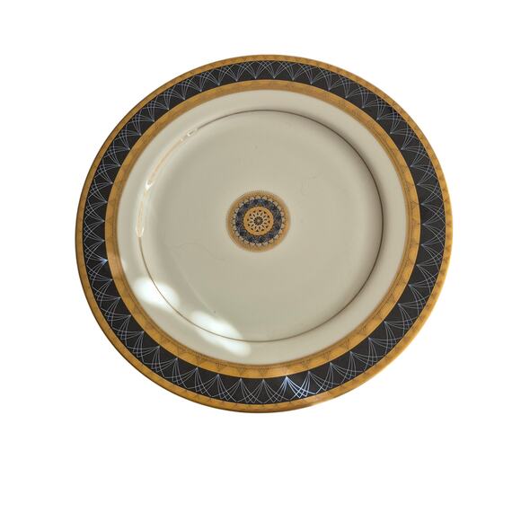 Mikasa Ventana Onyx Dinner Plate Fine China 10.75 Blue Black Gold Elegant - Picture 6 of 6